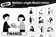 Notion Style Finance Illustrations, a Finance Illustration by DaisyStudio (Thumbnail 1 of 10)