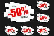 Sale discount paper stickers set, a Templates & Theme by LongQuattroArt (Thumbnail 2 of 2)