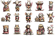 Whimsical Valentine Animals Clipart, an Illustration by OK Design (Thumbnail 3 of 6)