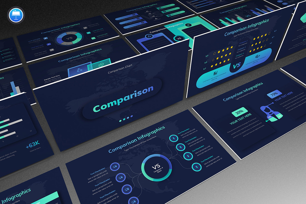 Comparison Infographic Keynote, a Presentation Template by Pixslides (Photo 1 of 7)