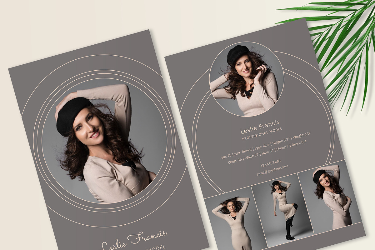 Modeling Comp Card Template, Z Card, a Stationery Template by Stanin Studio