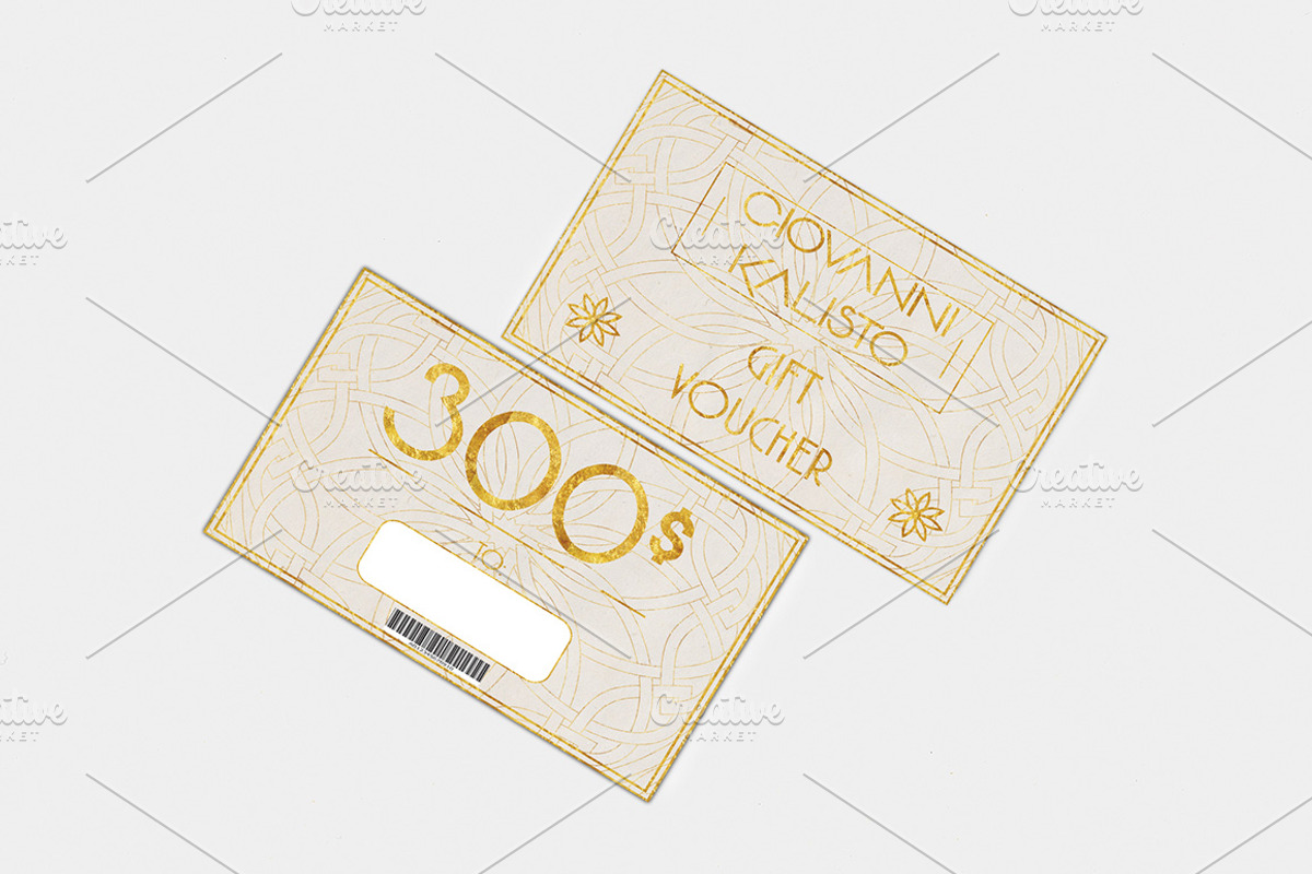 Stylish Gold Gift Voucher, a Card Template by Konakchiev (Photo 2 of 3)