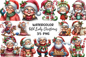 Funny Old Lady Christmas Sublimation, an Illustration by CraftArtStudio