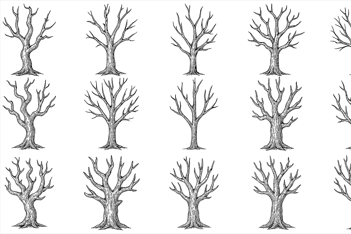 Leafless Tree Set, an Object Graphic by nikagraphic