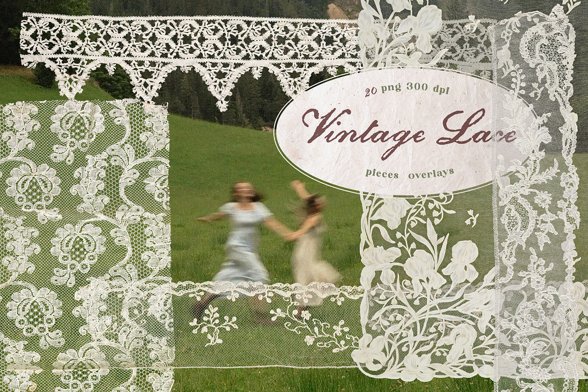 Vintage Lace Pieces Overlays, a Texture Graphic by Kaleriia (Photo 1 of 18)