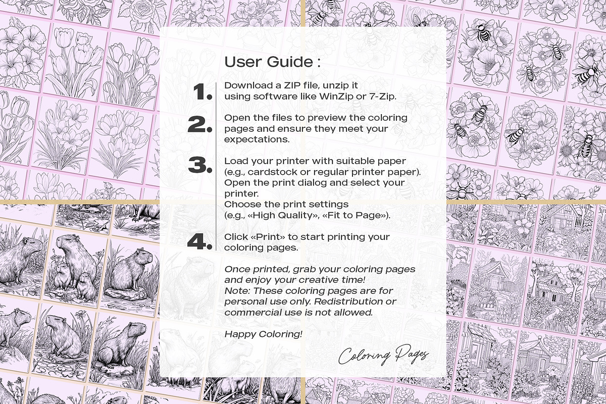 Beautiful Nature Coloring BUNDLE, an Illustration by Pix Cafe (Photo 13 of 13)