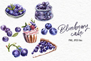 Blueberries watercolor clip art, a Food Illustration by Ann Astro (Thumbnail 3 of 13)