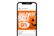 Halloween Sales Social Media Post, a Social Media Template by McLittle Stock (Thumbnail 2 of 3)