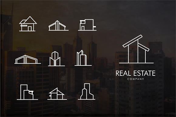 Real estate line Logo bundle preview 2