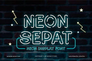 Neon Sepat - Light Party Font, a Sans Serif Font by QR Design Studio