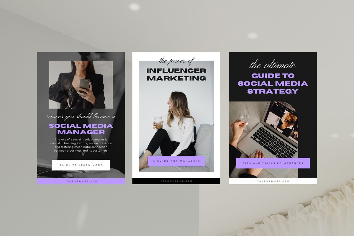 Modern Pinterest Templates for Canva, a Social Media Template by Blush Created (Photo 5 of 8)