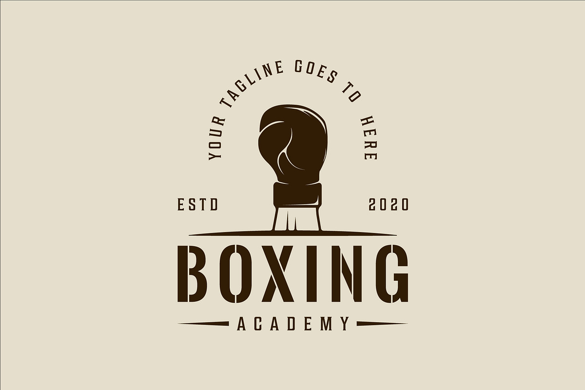 boxing logo vector vintage design, a Branding & Logo Template by zyxroun shop