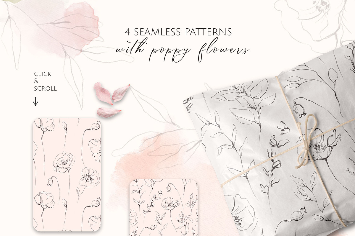 POPPY SUNSET pencil floral sketches, a Decorative Illustration by Yuliia Lashevska (Photo 8 of 10)
