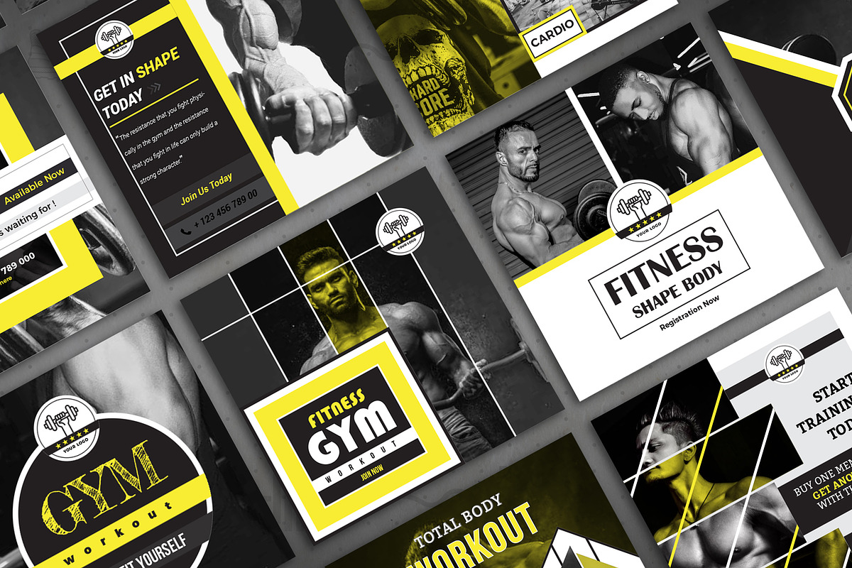 Fitness & GYM Instagram Pack, a Social Media Template by ZAAS (Photo 4 of 6)