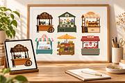 Street Shops Illustrations, an Object Illustration by alexdndz (Thumbnail 1 of 3)