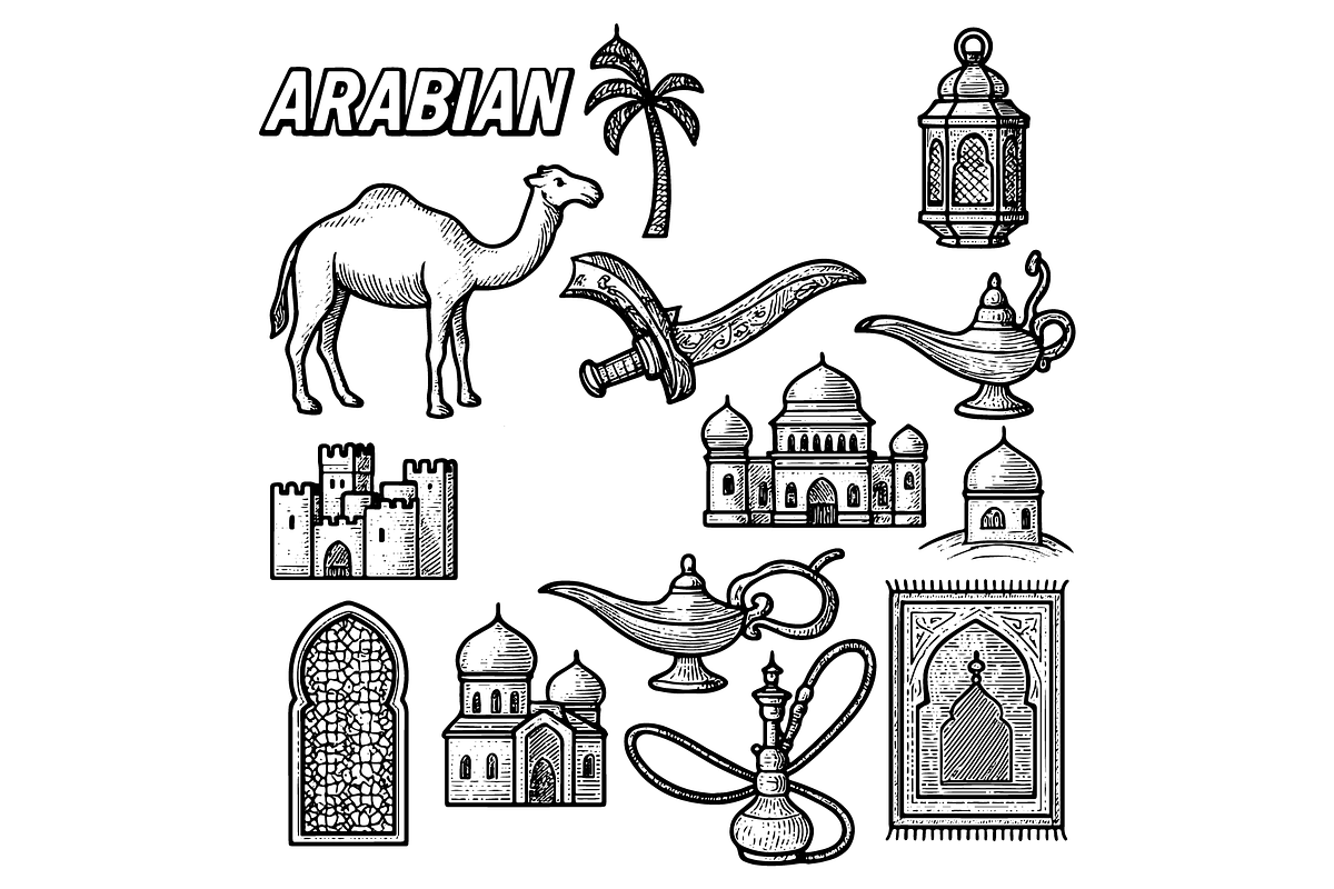 Arabian Culture Illustration Pack, an Object Graphic by RT Studio