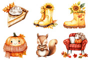 Kawaii Cozy Fall Autumn Clipart, a Seasonal Illustration by CitraGraphics (Thumbnail 3 of 7)