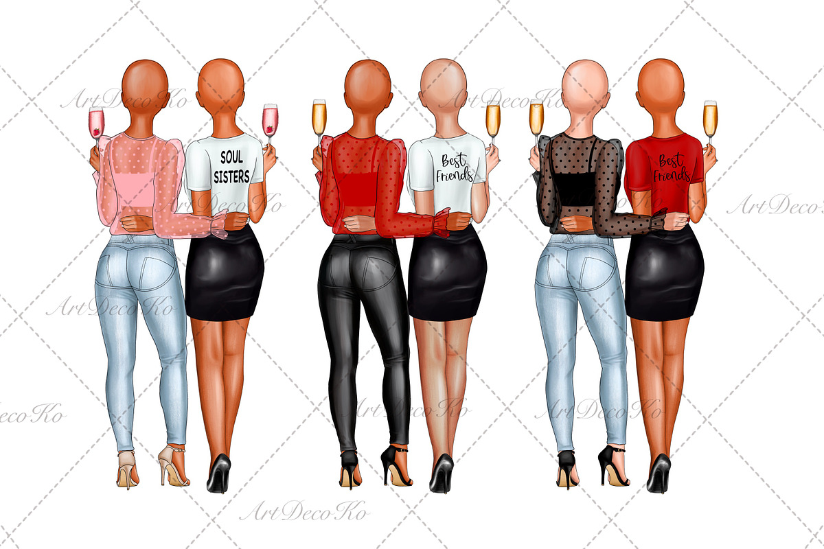 Best Friends Clipart, a Person Illustration by DekoArt (Photo 5 of 6)