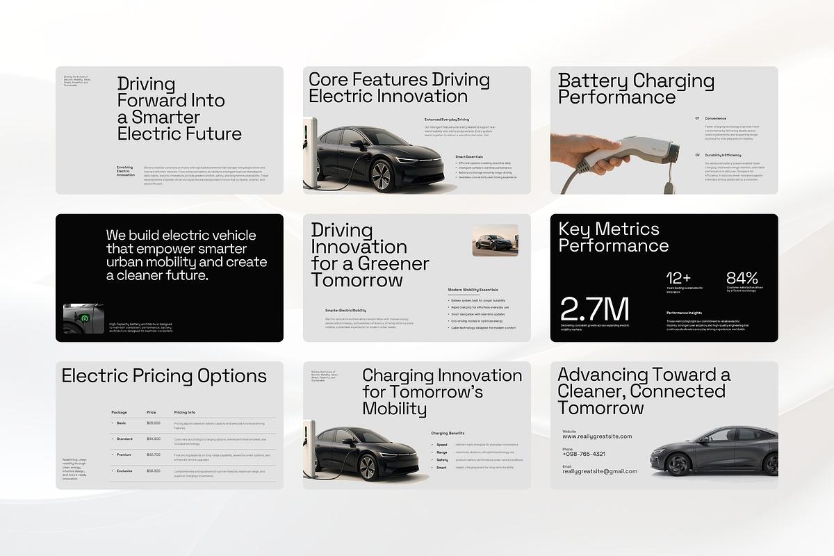 EV Product Pitch Deck Powerpoint, a Presentation Template by TMint Creative (Photo 5 of 5)