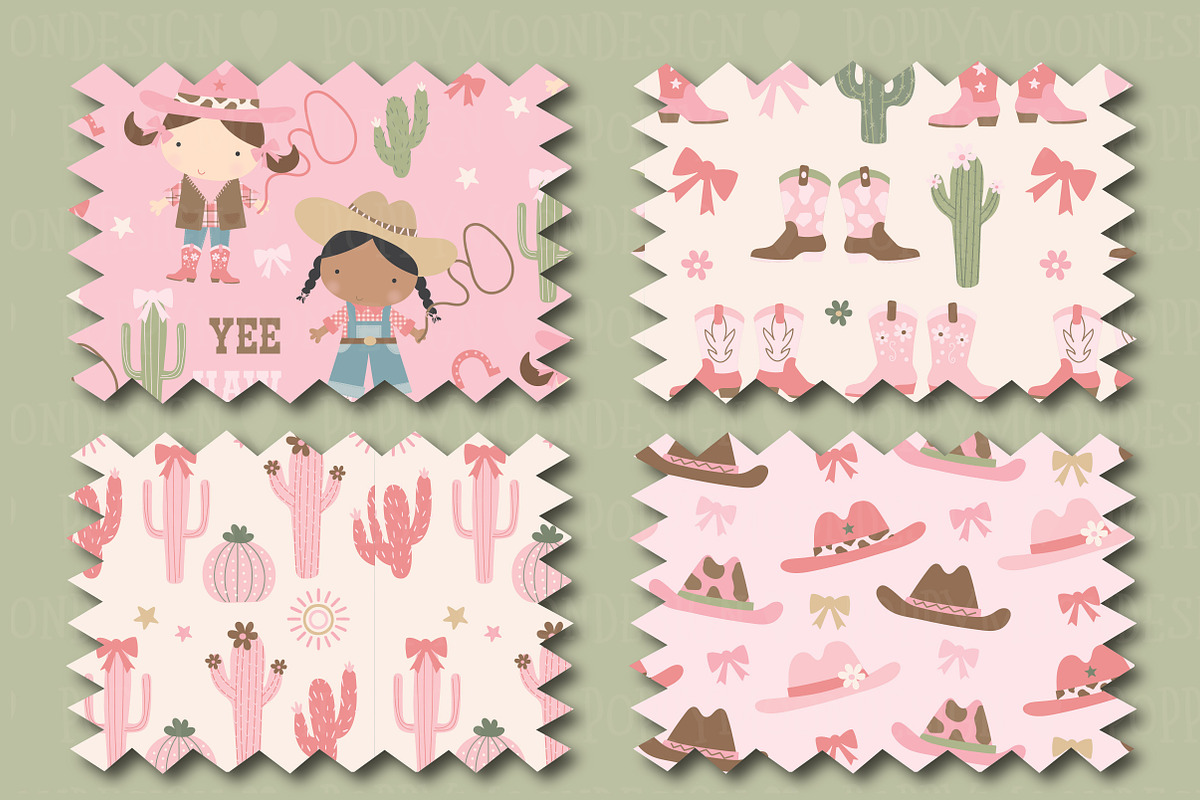Country Girl clipart & paper set, an Illustration by Poppymoondesign (Photo 3 of 5)