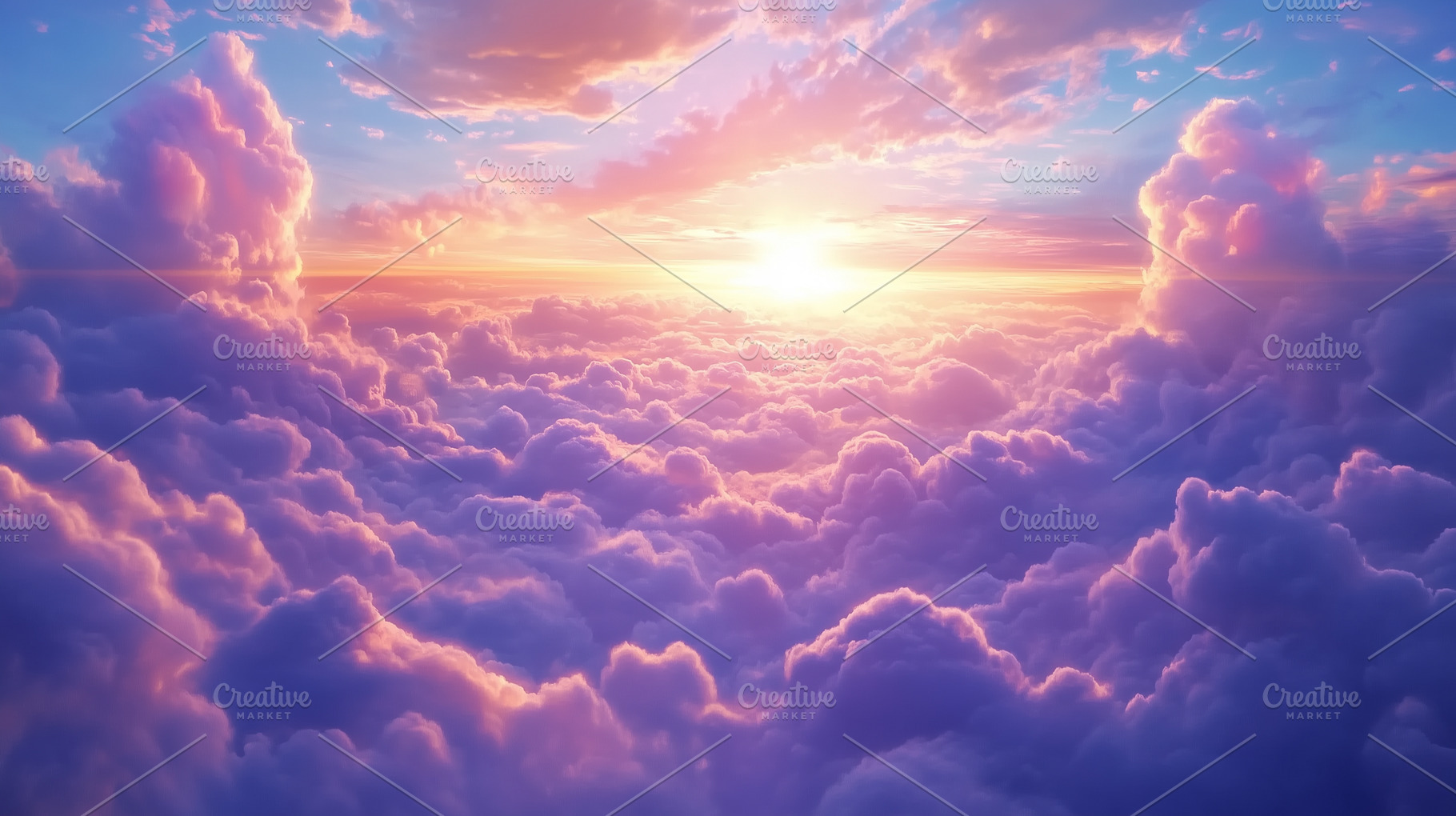 Pink sunset above the clouds, a Nature Photo by MistyDay