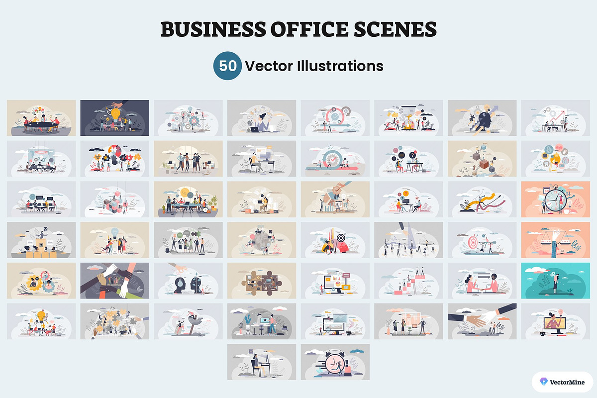 Office Life Vector Illustration Set, a Work Illustration by VectorMine (Photo 1 of 16)