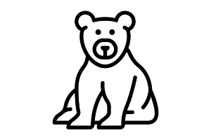 Bear grizzly black icon, an Outline Icon by Creative priyanka