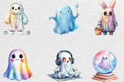 Cute Holographic Halloween Ghost, an Illustration by Black Bird Studio (Thumbnail 4 of 6)
