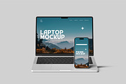laptop and Phone Mockup, a Wearable Device Mockup by graphictime (Thumbnail 2 of 10)