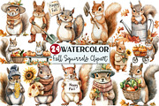 Fall Squirrels Garden Clipart, an Illustration by Rose Art (Thumbnail 1 of 7)