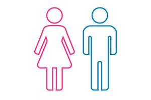 Man and woman icons, an Outline Icon by RODINA