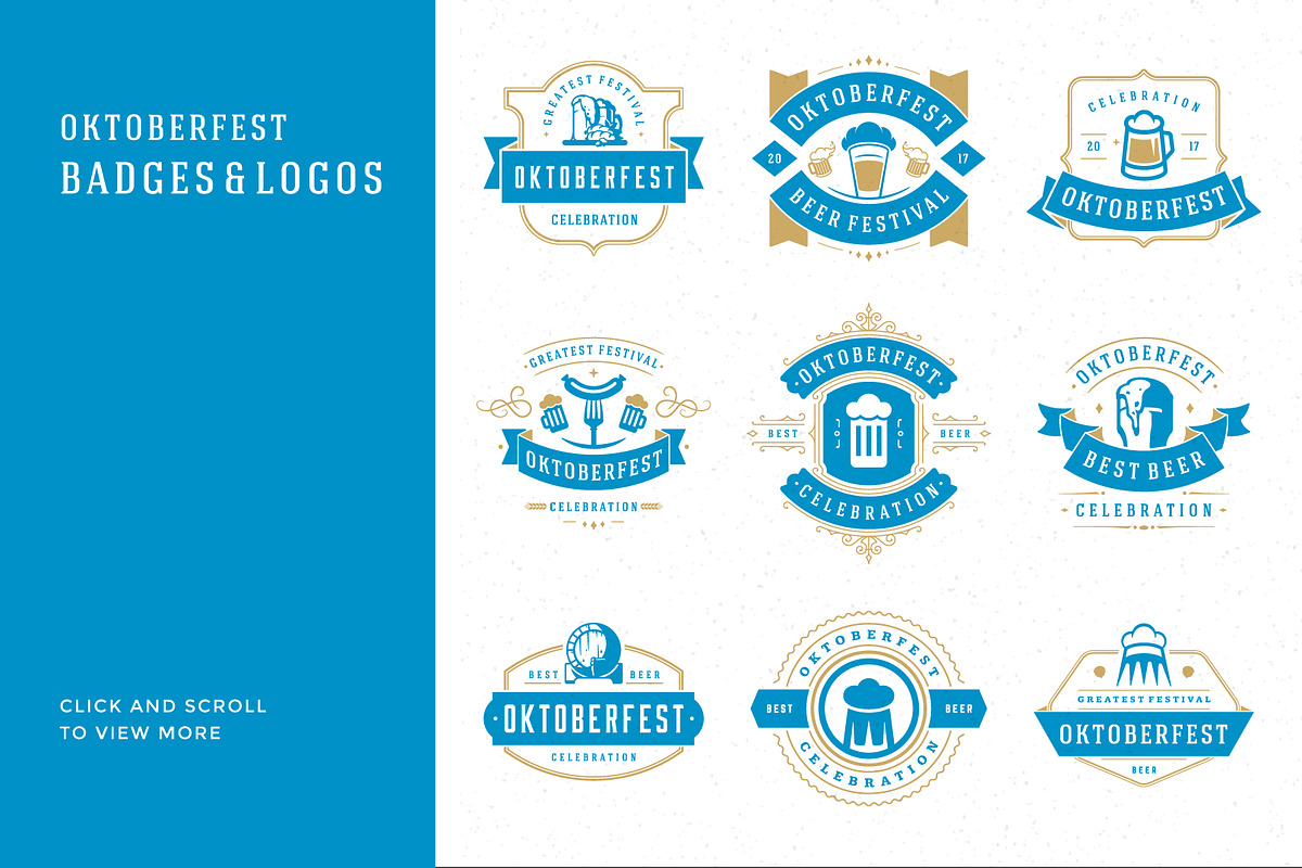 Oktoberfest vintage badges & labels, a Branding & Logo Template by Vasya Kobelev (Photo 3 of 25)