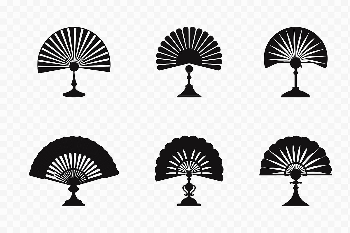 Folding Hand Fan Silhouette SVG Set, an Object Illustration by Gfx Expert Team (Photo 2 of 3)
