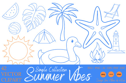 SUMMER VIBES - Simple - 42 Vectors