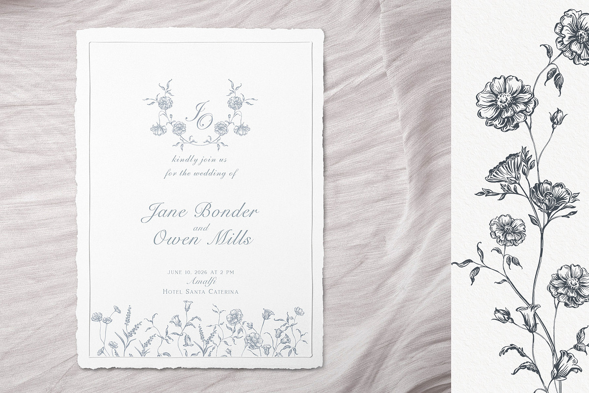 Line Art Flowers vector collection, a Decorative Illustration by Sensual Art (Photo 9 of 10)