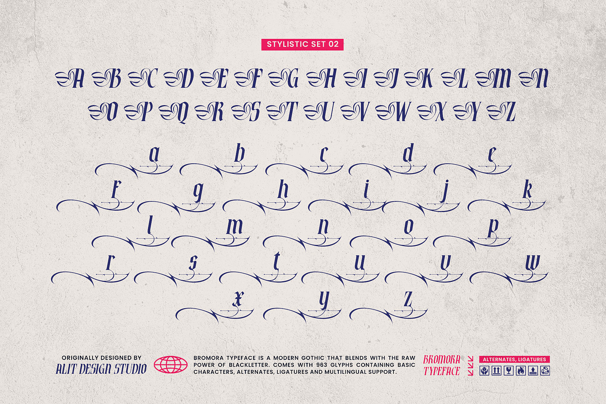 Bromora Typeface, a Blackletter Font by alit design (Photo 7 of 20)