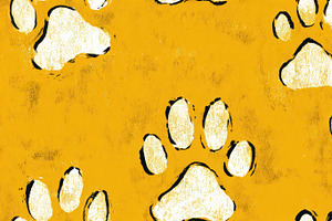 Earthy Graffiti Dog Paw Pattern, a Pattern Graphic by Virgo Studio