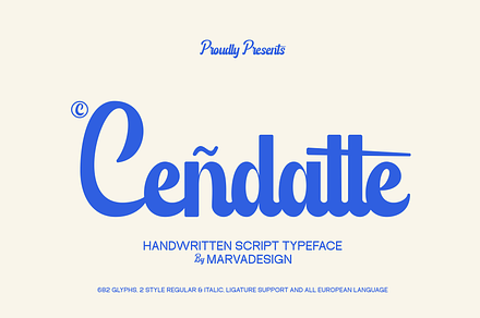 Cendatte - Script Font, a Script Font by Marvadesign
