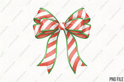 Christmas Coquette Bow PNG, an Illustration by CraftArtStudio (Thumbnail 1 of 4)