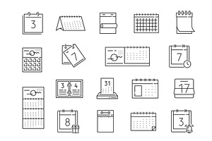 Calendar Outline Icons, Reminder