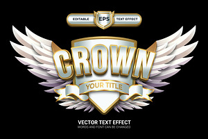 Crown Logo Or Badge With Text Effect