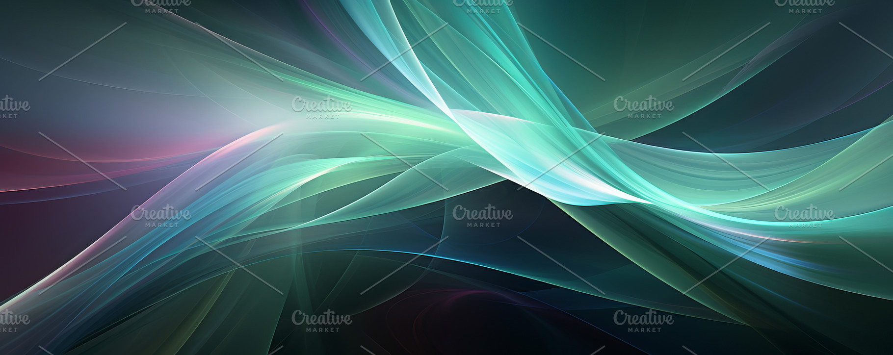 Abstract Aquatic Waves on Emerald and Sapphire Gradient, an Abstract Photo by Natalia Klenova's Shop