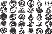 earth care symbol silhouettes, an Illustration by Amazin_art (Thumbnail 1 of 31)