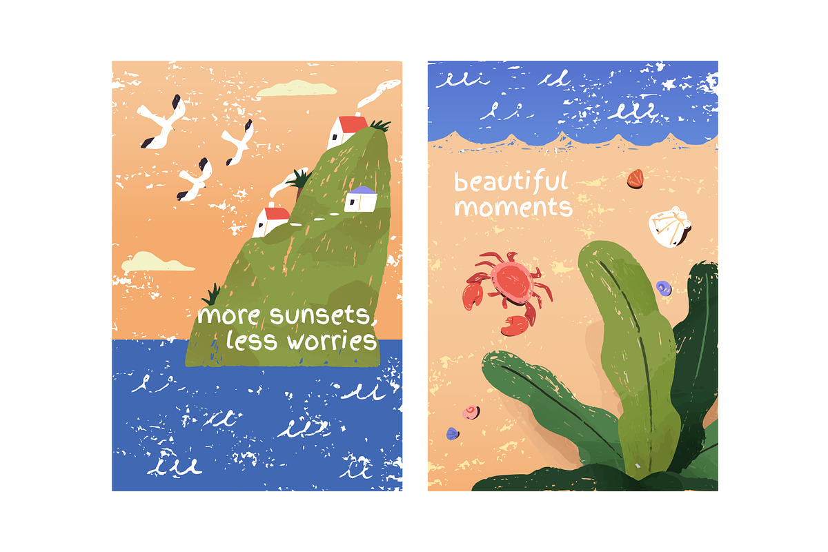 Tropical island landscapes posters, a Seasonal Illustration by PaperTrident (Photo 3 of 4)