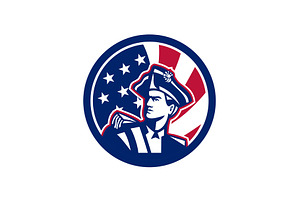 American Patriot USA Flag Icon, an Illustration by patrimonio