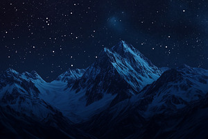Majestic snow covered mountain under, a Nature Photo by MistyDay