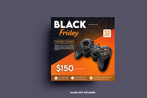 Black Friday Gaming Controller Sale, a Social Media Template by graphics city