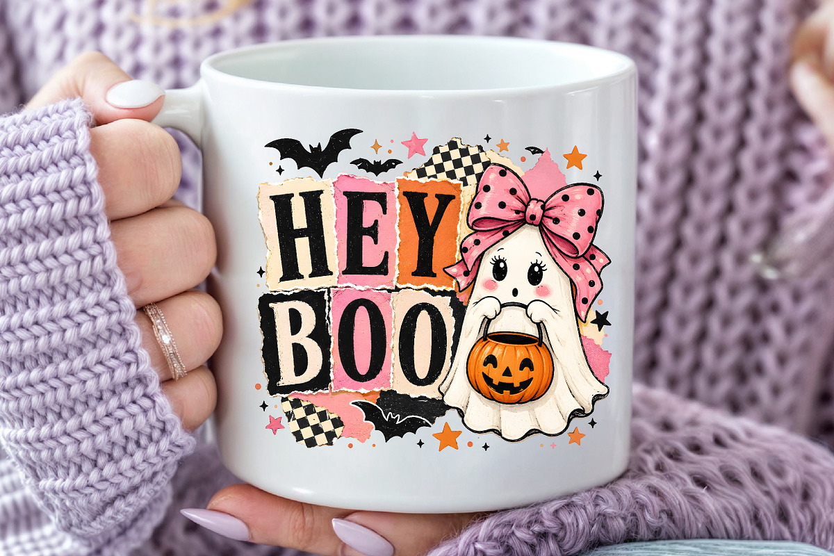 Hey Boo Halloween Sublimation Design, a Seasonal Illustration by Rose Art (Photo 4 of 4)
