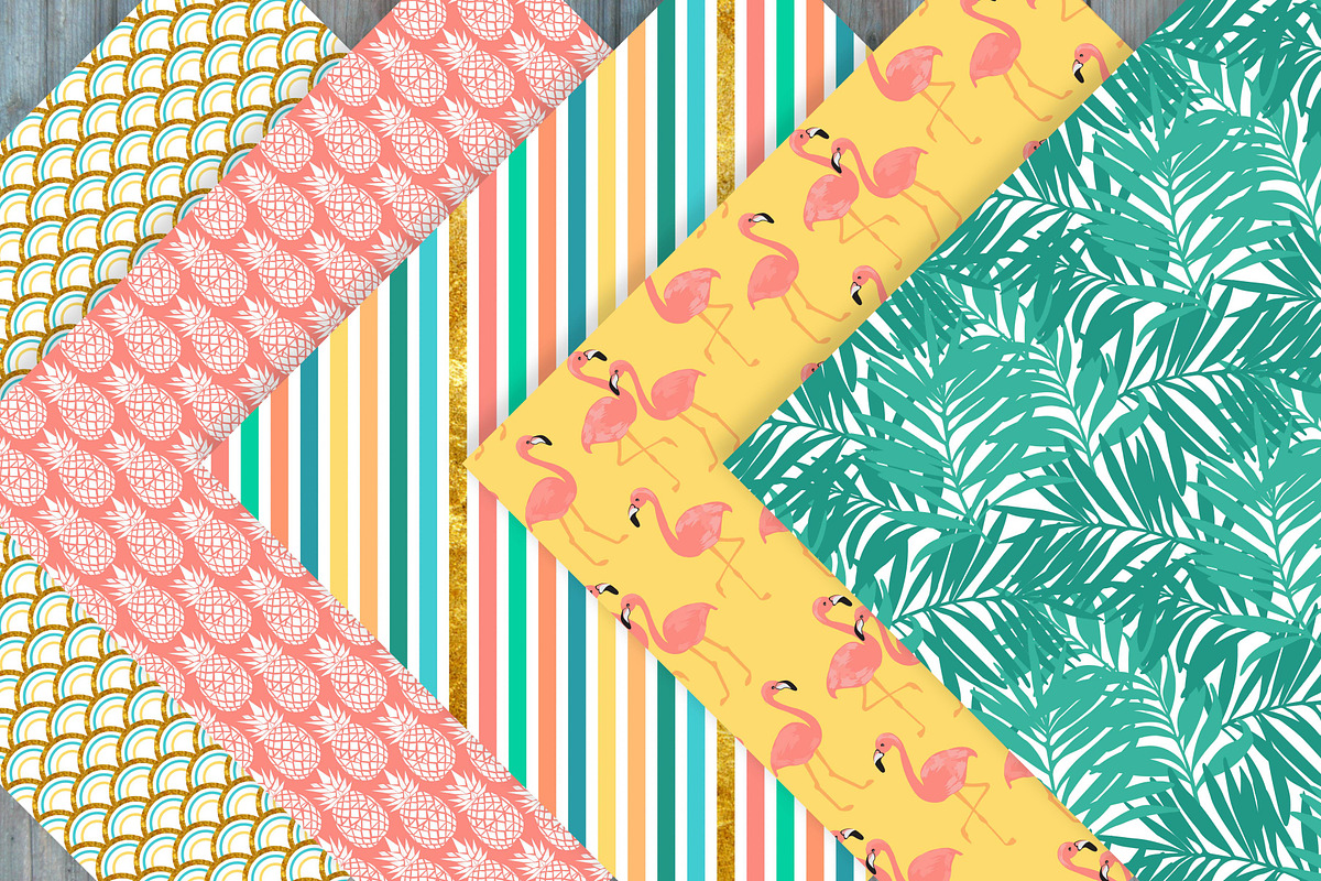 Summer Digital Paper Patterns, a Pattern Graphic by Leska's Digitals (Photo 2 of 5)