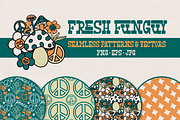 Seamless Patterns | Fresh Funguy, a Pattern Graphic by The Pretty Letters (Thumbnail 1 of 6)